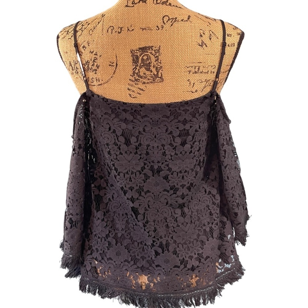 Bailey 44 Top Off Shoulder Black Lace Bell Sleeve Blouse Size Small - Picture 6 of 9